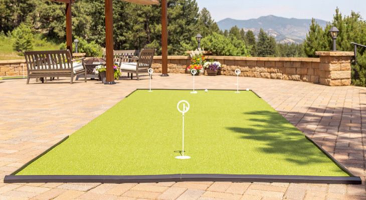 BirdieBall IndoorOutdoor Putting Mat - Best Indoor Putting Green - Golf Ball Monkey